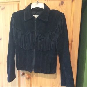 Vintage women's fringe suede leather jacket