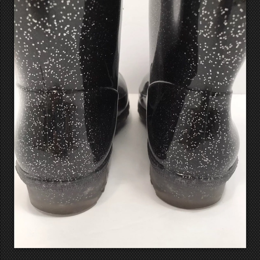 G&G Black Glitter "Wellie" Rain Boots - Picture 5 of 8