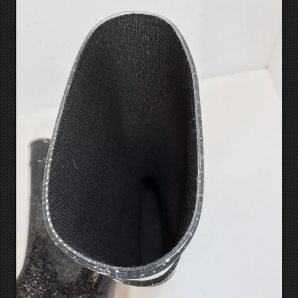 G&G Black Glitter "Wellie" Rain Boots - Picture 6 of 8