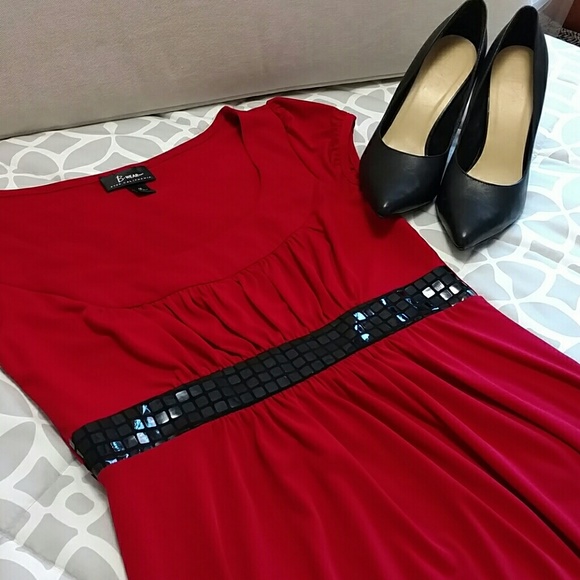 {Byer California} Flowy RED Party Dress Medium - Picture 2 of 8