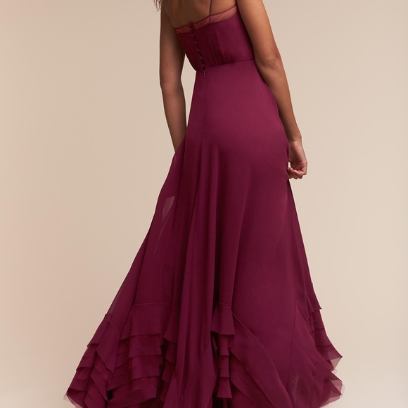 BHLDN Dove dress by Watters size 6 black cherry Anthropologie bridesmaid dress - Picture 2 of 7