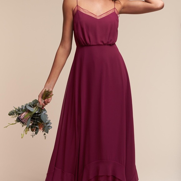 BHLDN Dove dress by Watters size 6 black cherry Anthropologie bridesmaid dress - Picture 3 of 7