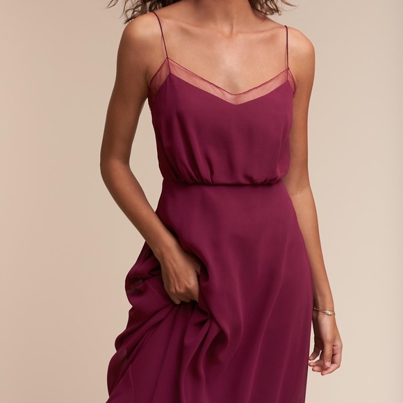 BHLDN Dove dress by Watters size 6 black cherry Anthropologie bridesmaid dress - Picture 4 of 7