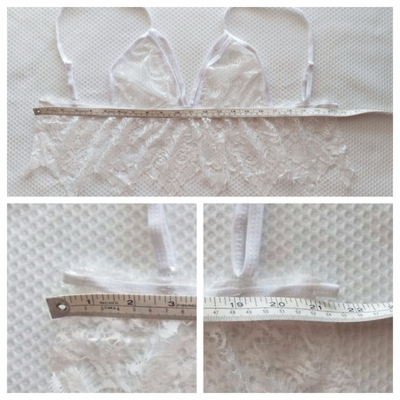 NWOT White Strappy Cage Lace Bralette - Picture 7 of 7