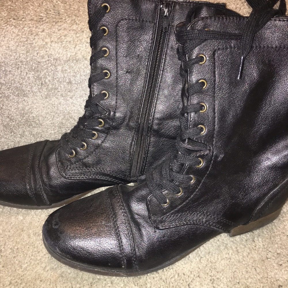 Black combat boots