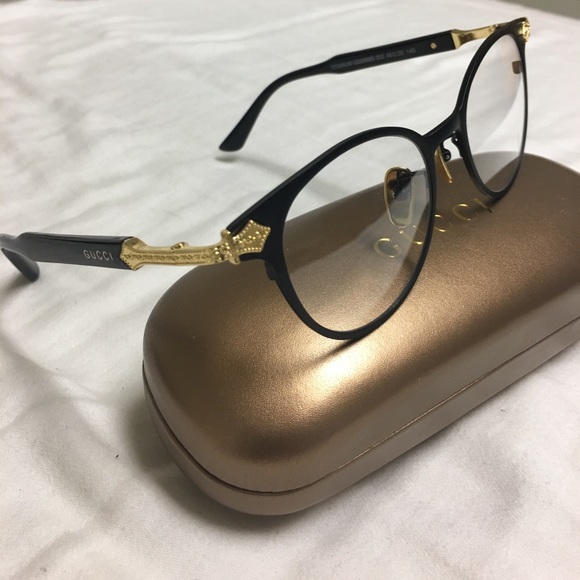 Gucci Other - GUCCI Round Frame Gold Glasses