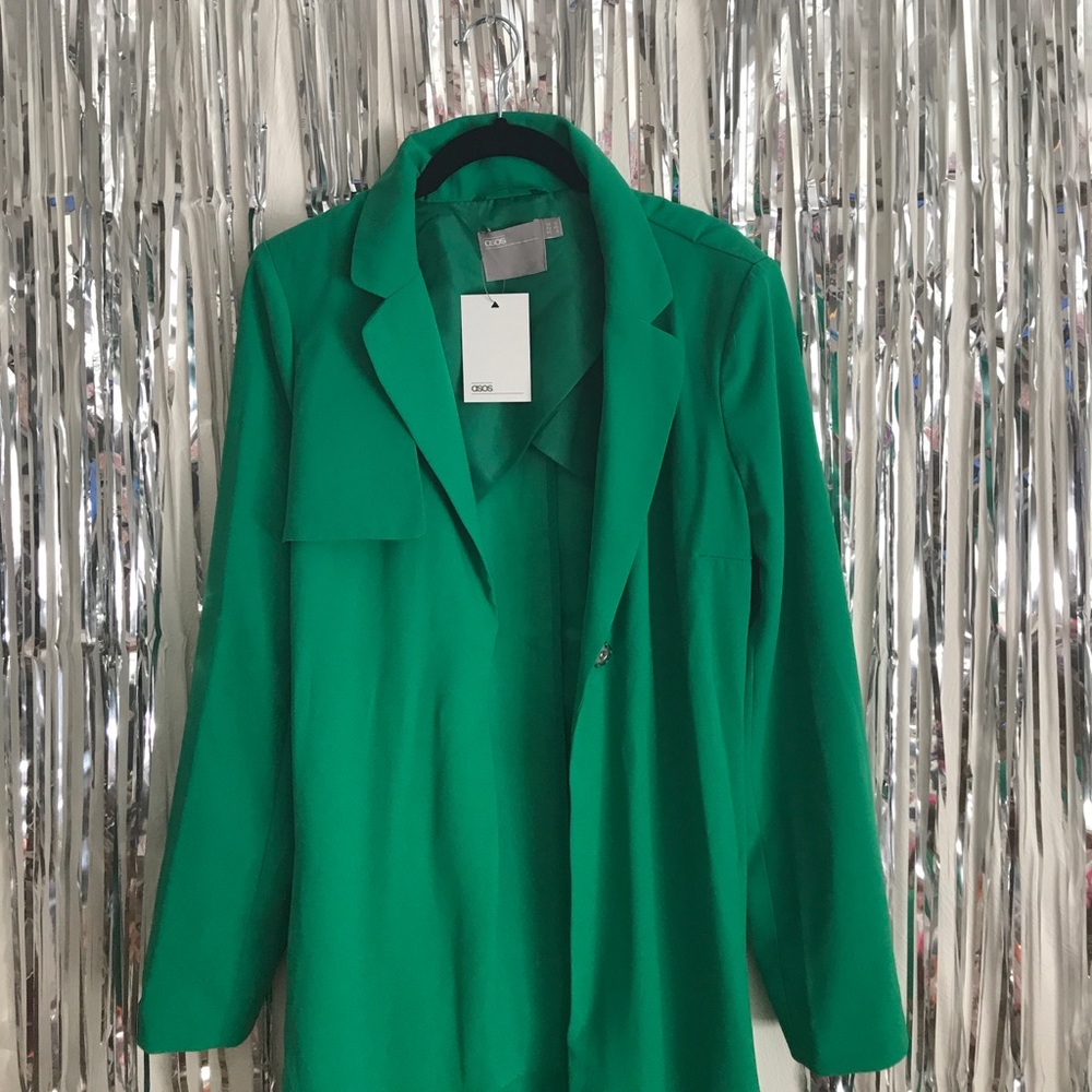 ASOS crepe green trench coat.