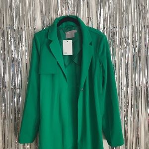 ASOS crepe green trench coat.