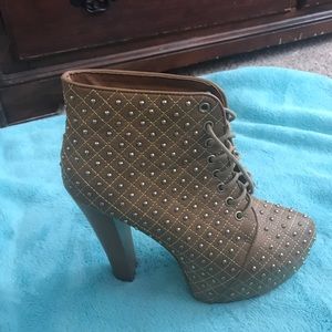 Tan studded boots size 9