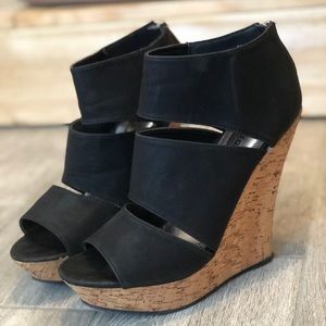 Black - bamboo wedges