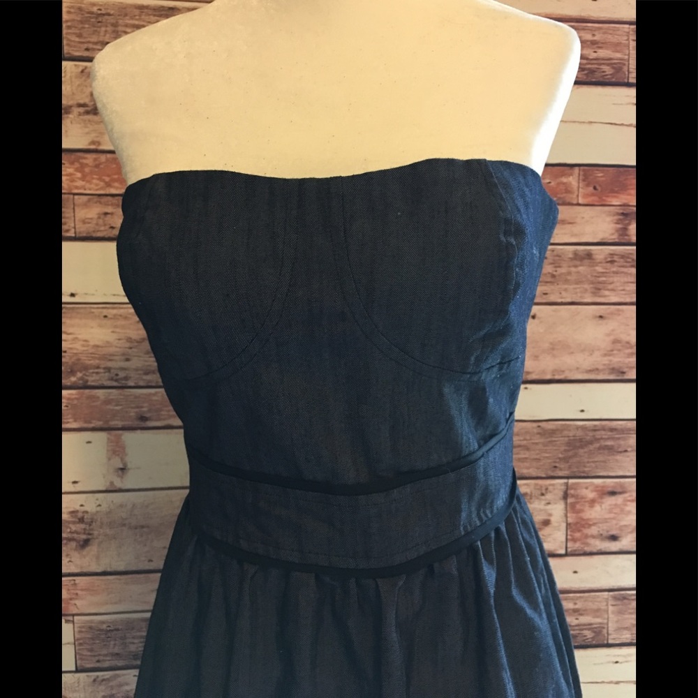 Dark Blue strapless dress - Picture 2 of 4