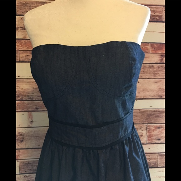 Dark Blue strapless dress - Picture 2 of 4