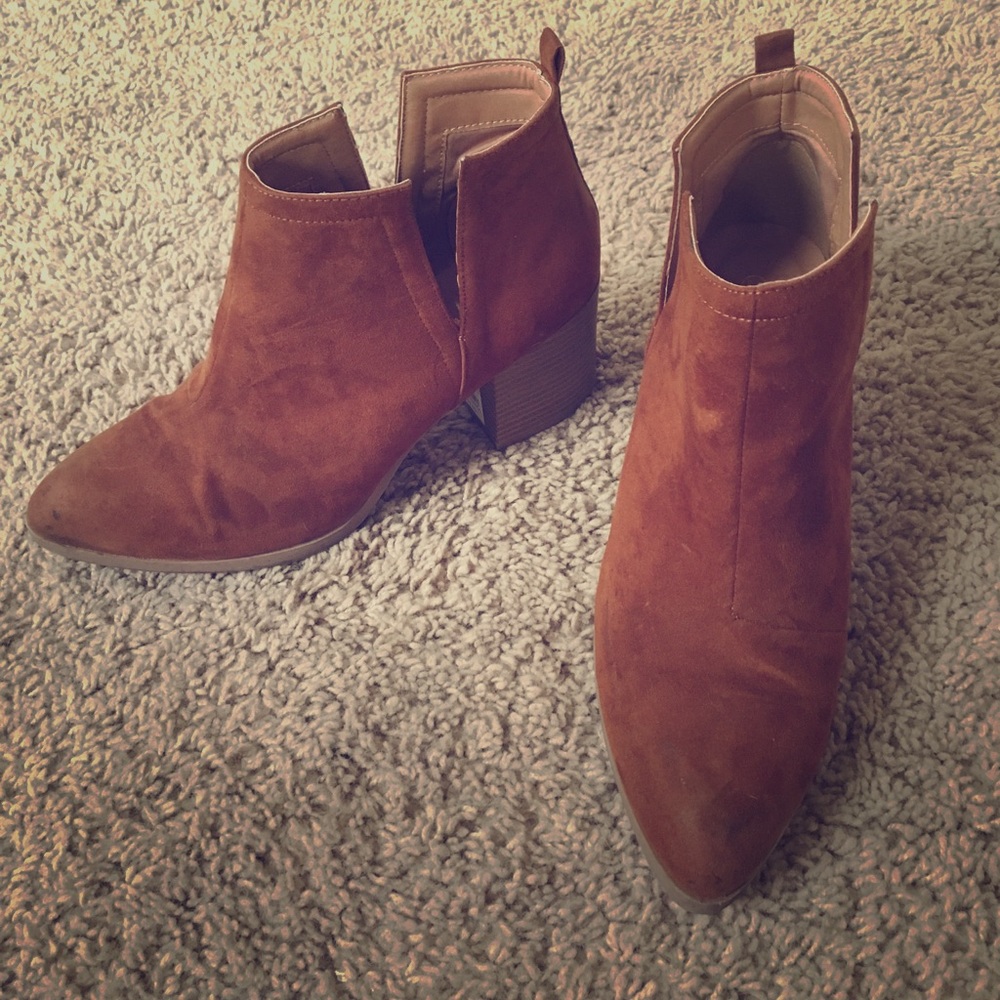 Brown ankle booties