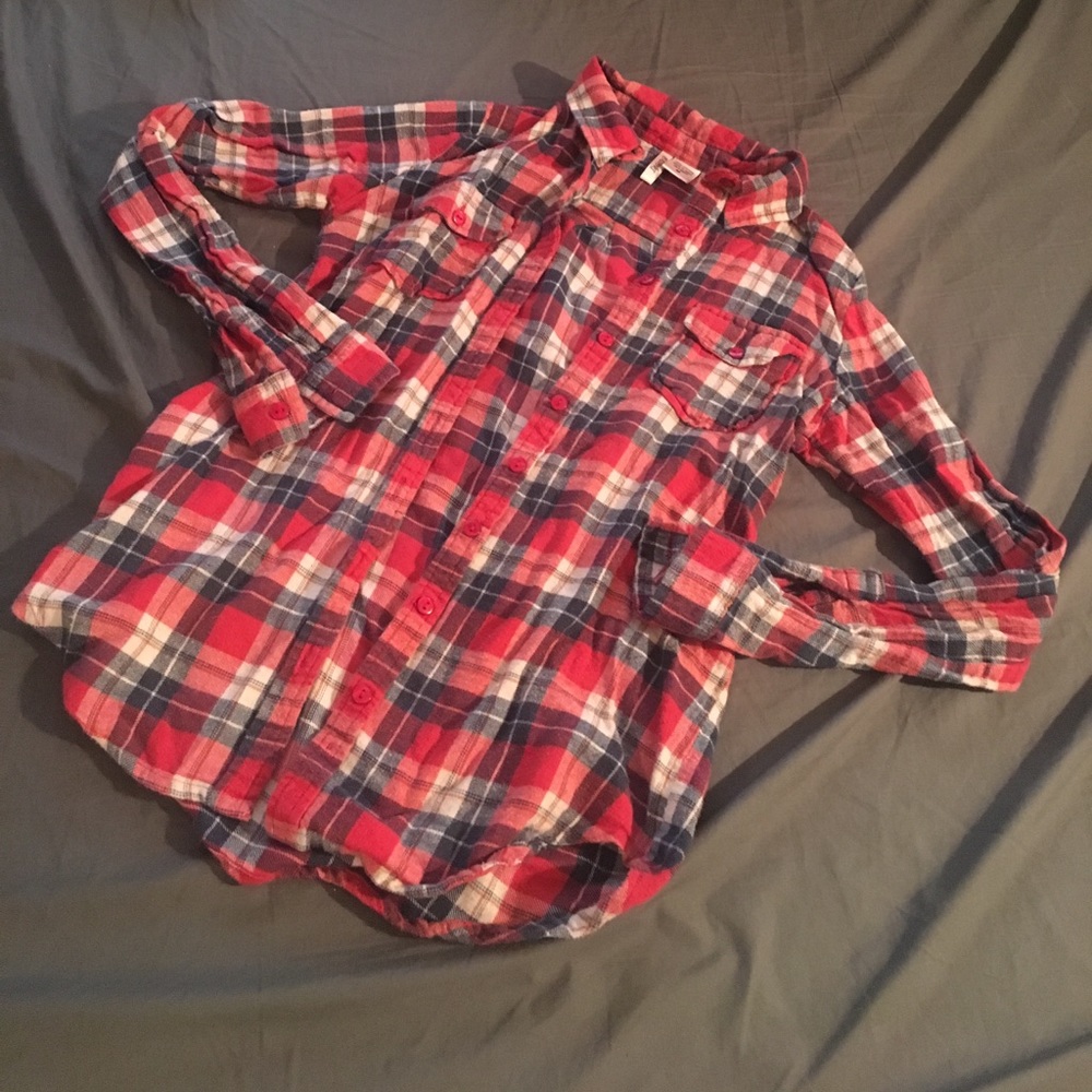Womens Passport Flannel Button Up Shirt - Size M