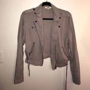 Grey Lightweight Moto Jacket