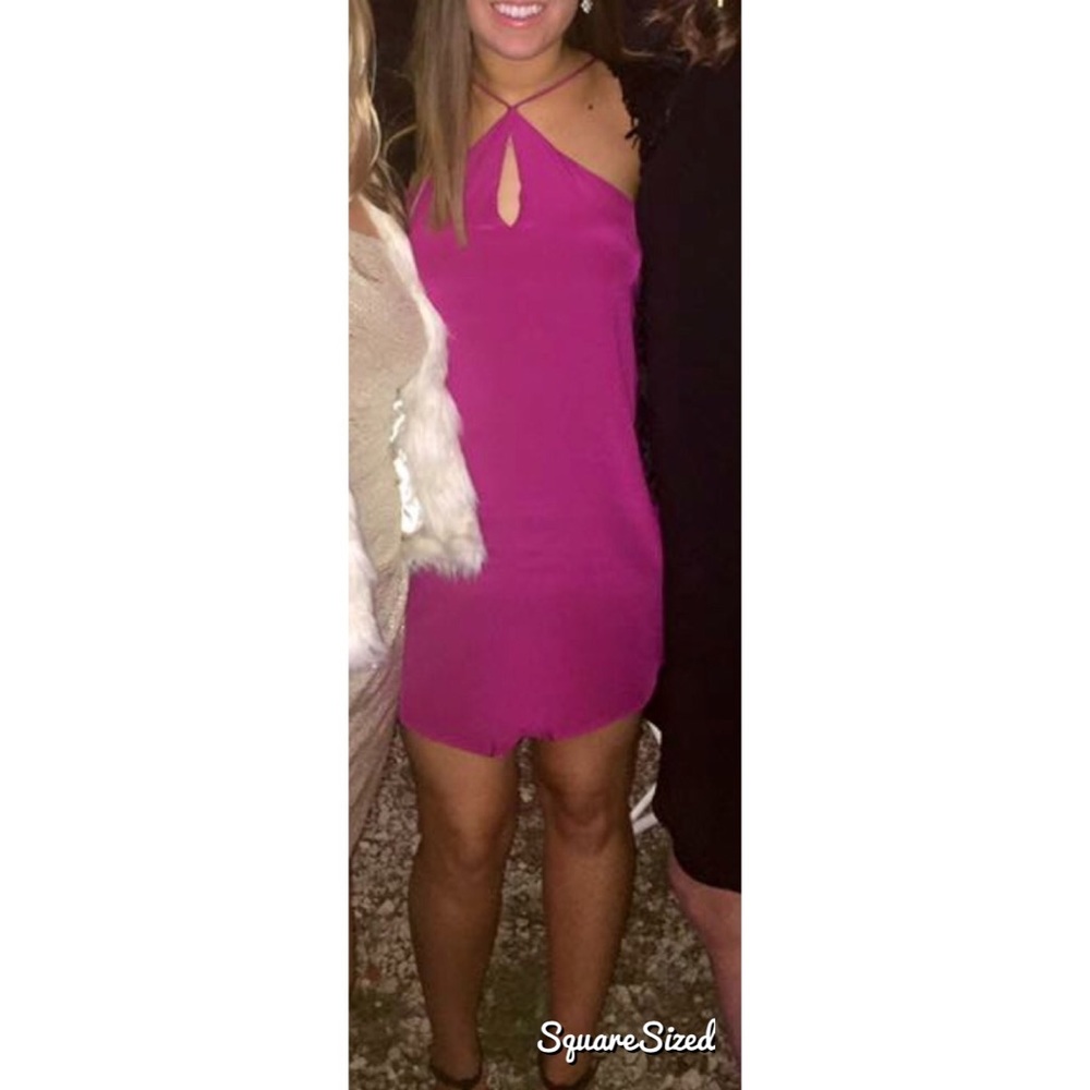 Rory Beca Fuschia Silk Key Hole Dress Size Small