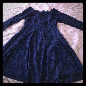 Lace navy blue dress