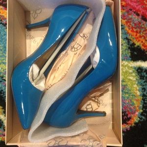 Blue Patent Leather Stiletto Heels