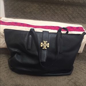 Tory Burch black Leather Tote Bag