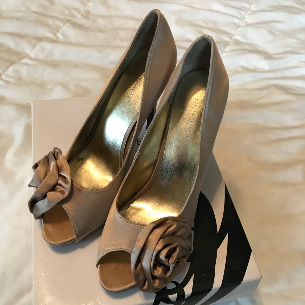 Satin Nine West heels