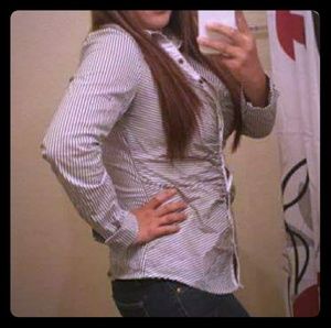 Blue and white striped shirt