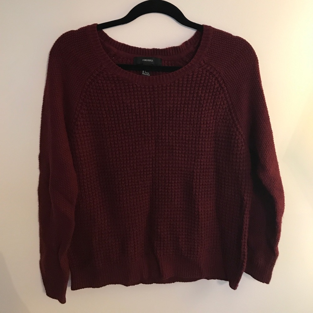 Foreve 21 Maroon Knot Sweater