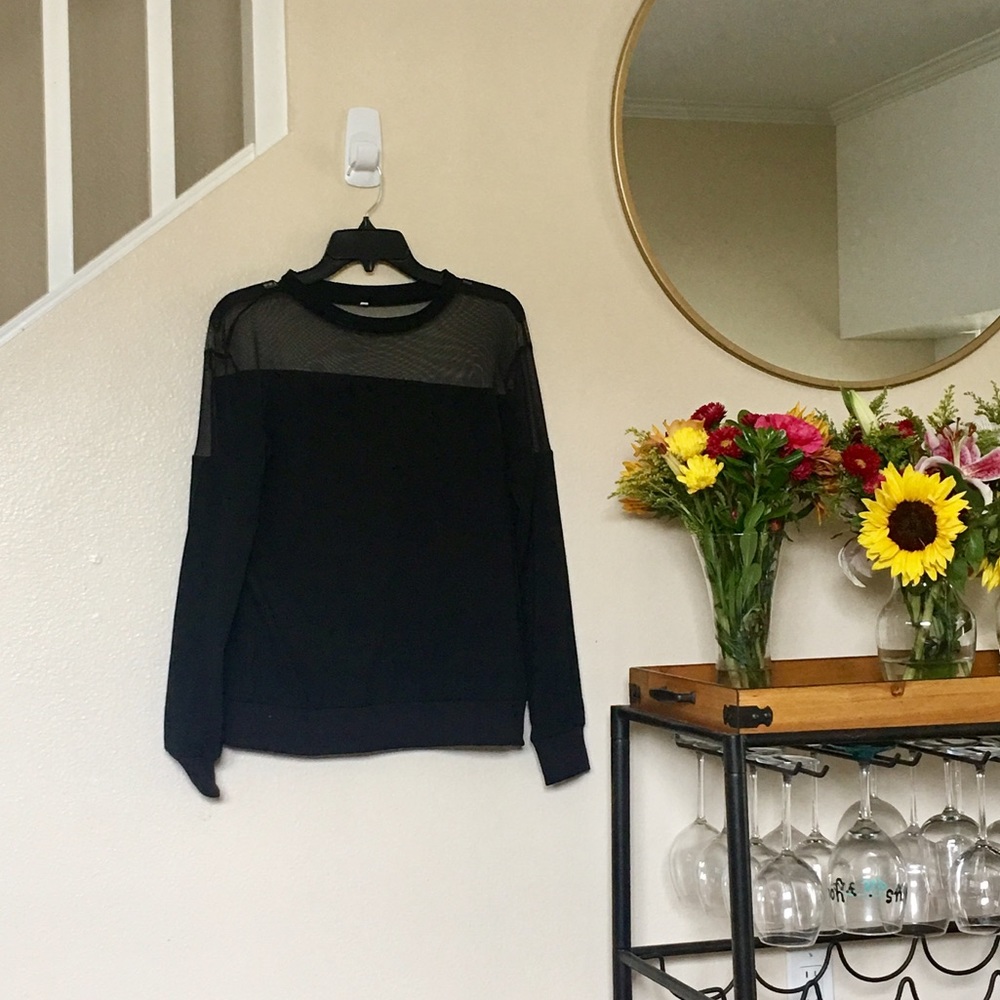 Black Mesh Pullover