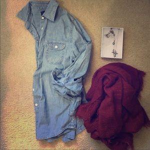 Re-added. On hold. Chambray button down shirt.