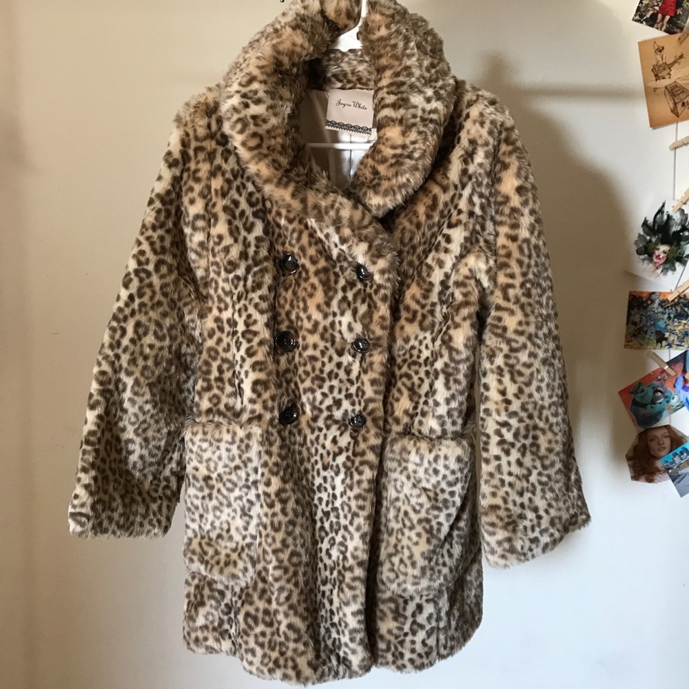 Leopard faux fur jacket