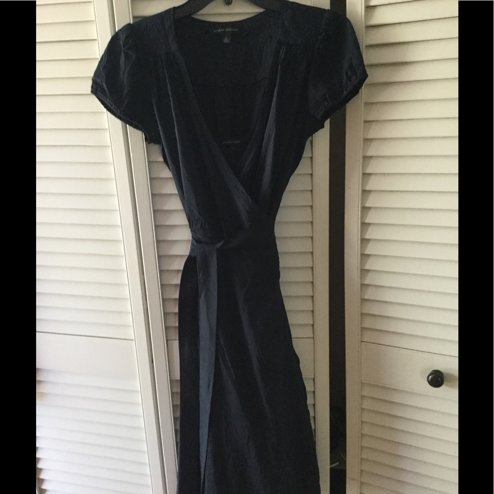 Banana Republic navy silk dress