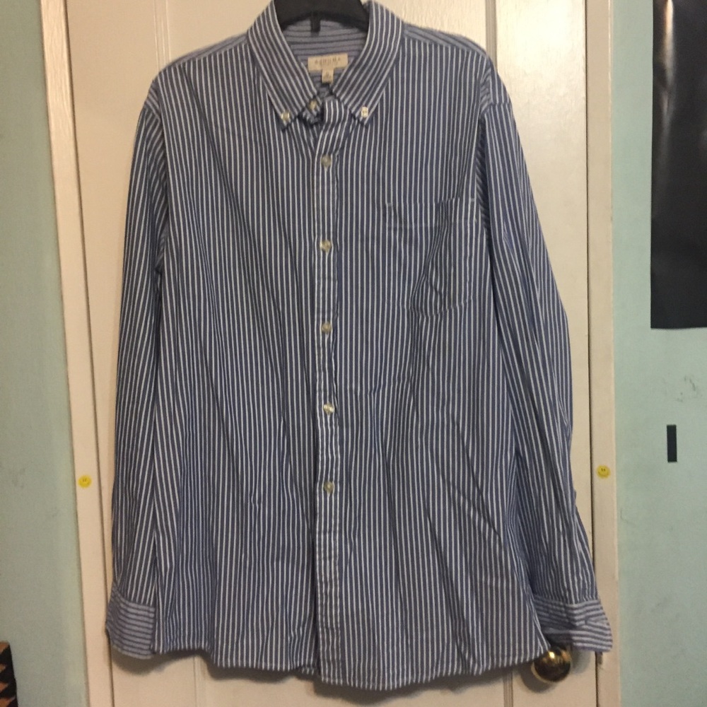 Sonoma Button Down Blue & White Striped Shirt