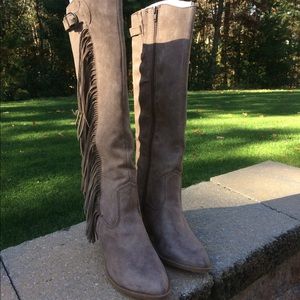 Taupe Side Fringe Boots