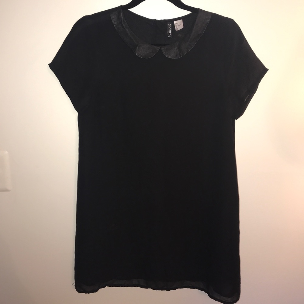 H&M Silky dress with Leather Collar
