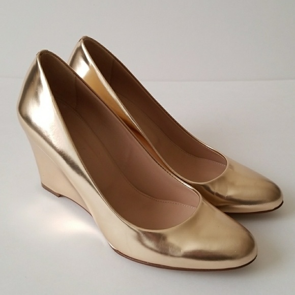 J. Crew Shoes - J.Crew Metallic Blush Wedges 6.5