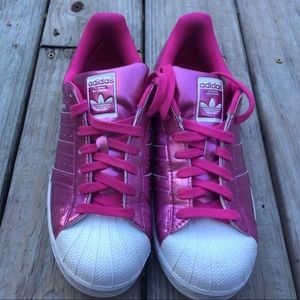 SHINY PINK ADIDAS SHOES