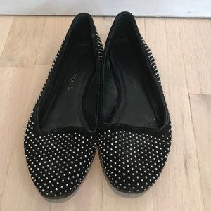 Loeffler Randall black studded flats