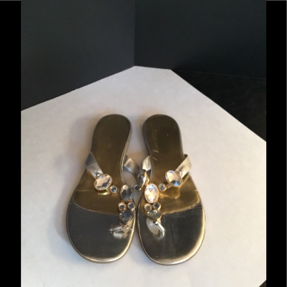 Enzo Angolini gold embellished stones sandals sz 9