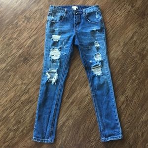 Forever 21 Ripped Boyfriend Jeans