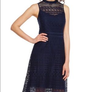 NWT Navy Fit and Flare Flirty Dress