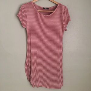 Pinc Brand Long Dusty Rose and White Stripe Tee XL