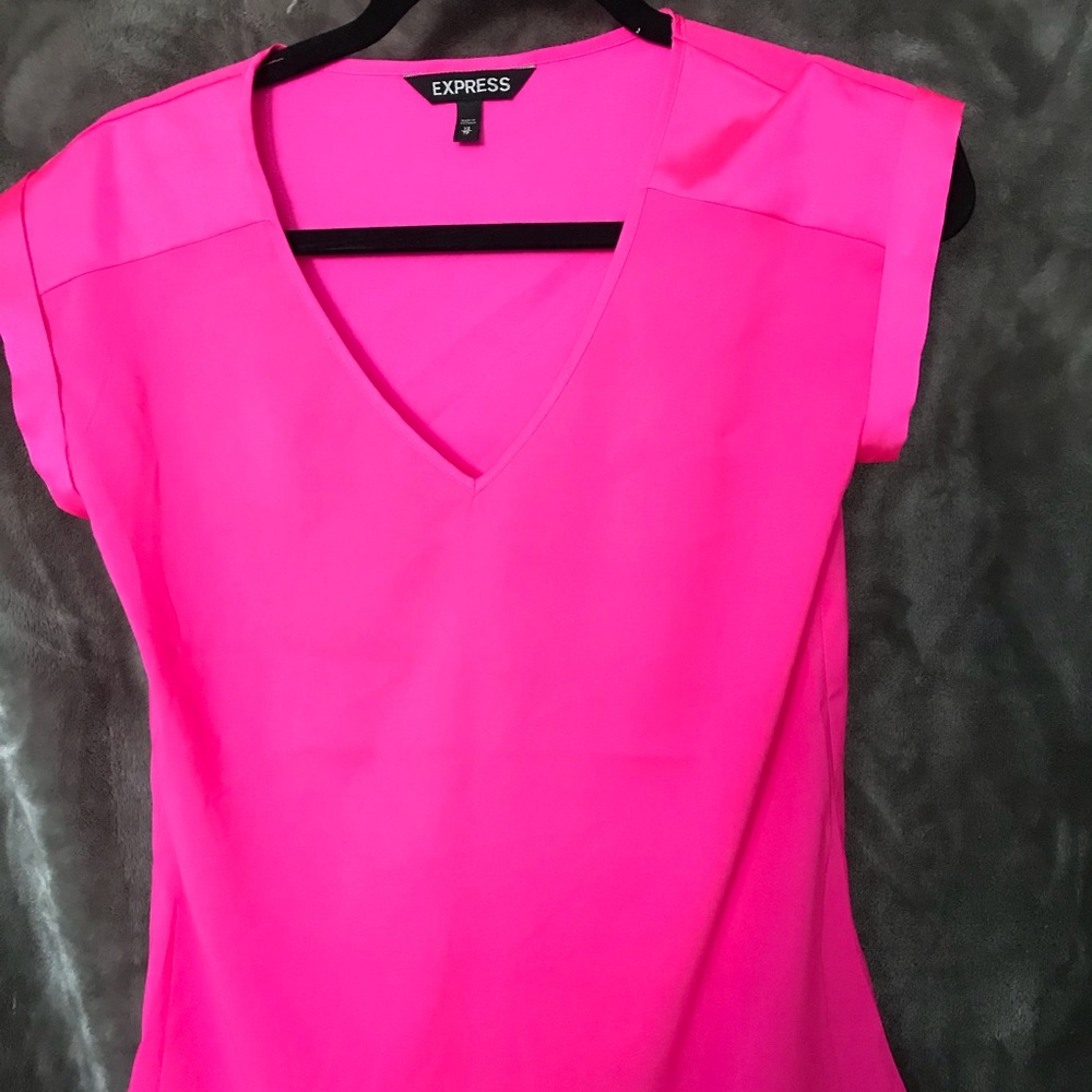 Express silk hot pink XS shirt.