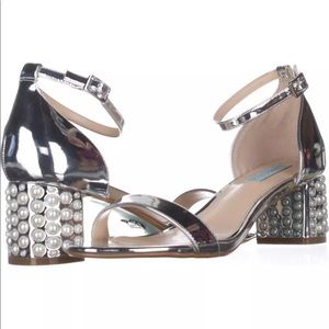 New Betsy Johnson Silver Pearl Wedding Heels