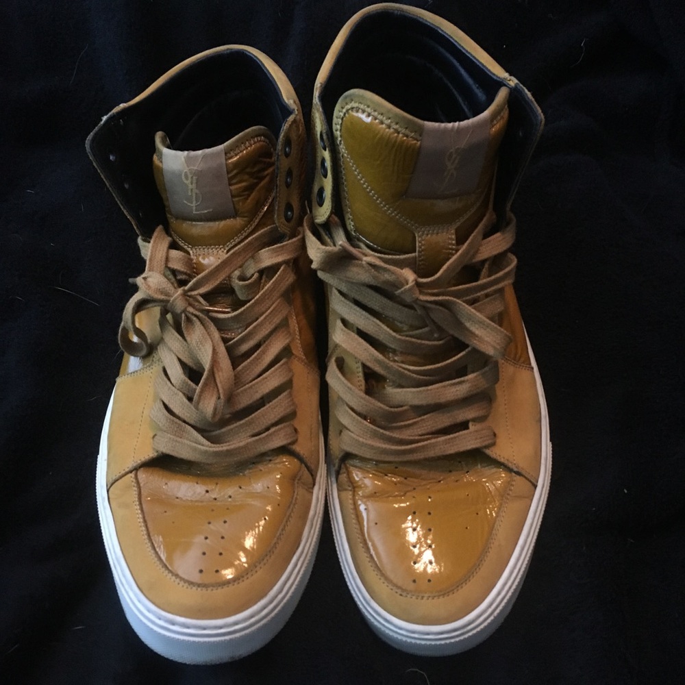 Mustard YSL Yves Saint Laurent paris high top shoe
