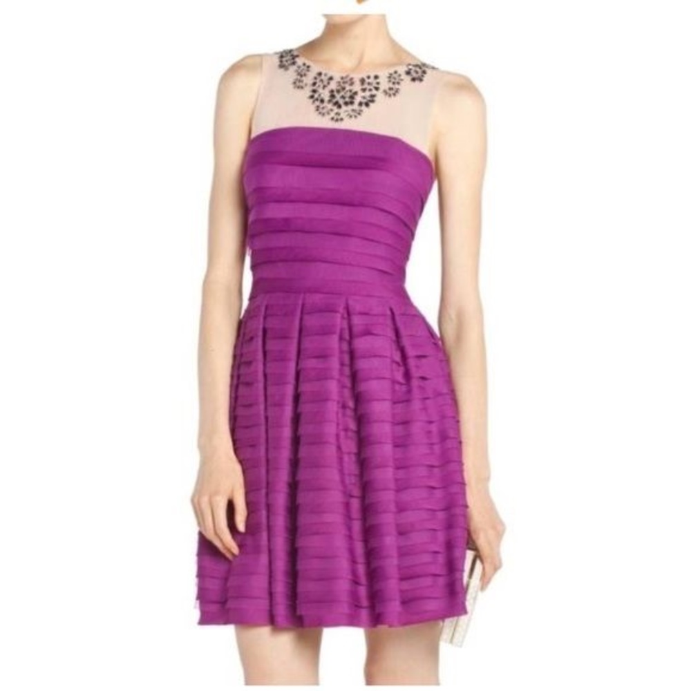 NWT BCBG Jeweled Magenta Marina Dress XXS 0 2