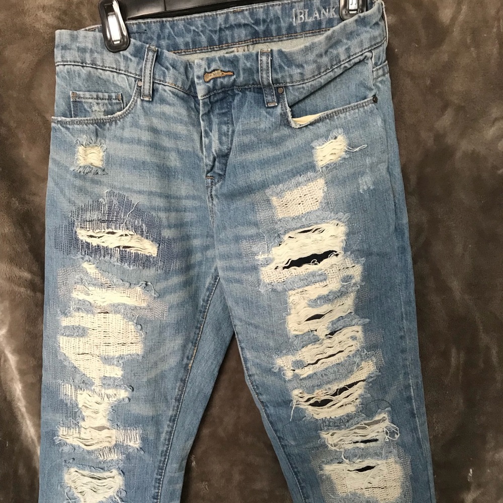 Blank NYC destroyed blue jeans