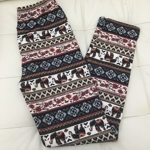 Print leggings with soft fleece like inside