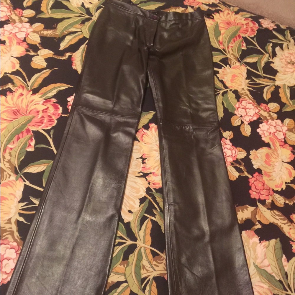 Chocolate brown BCBG Maxazria leather pants