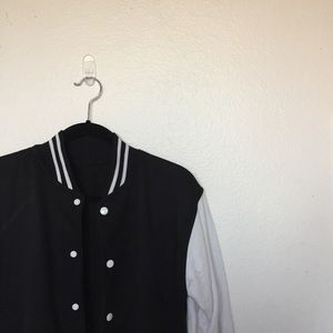 SOLD //  Black & White unisex baseball jacket