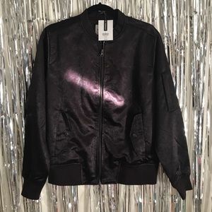 Topman heavy weight satin bomber.