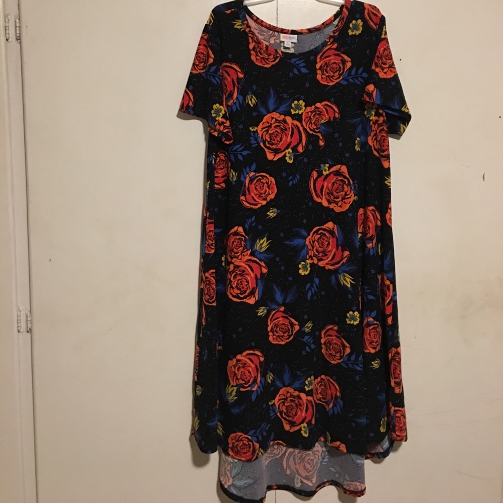 XL LuLaRoe Roses Carly Dress